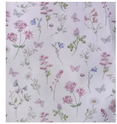 قماش مطبوع للغرزة المتقاطعة ، 42 × 50 ، زهرة صغيرة ، 14 شبكة ، قماش ملون ، 14 قيراط