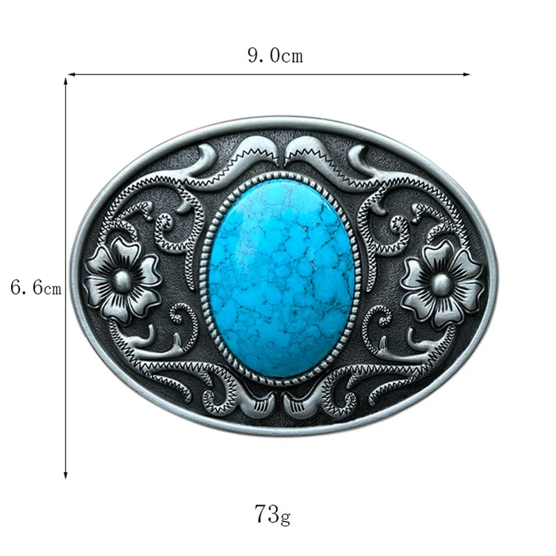 Hebilla de cinturón turquesa de aleación de Zinc, vaquero occidental