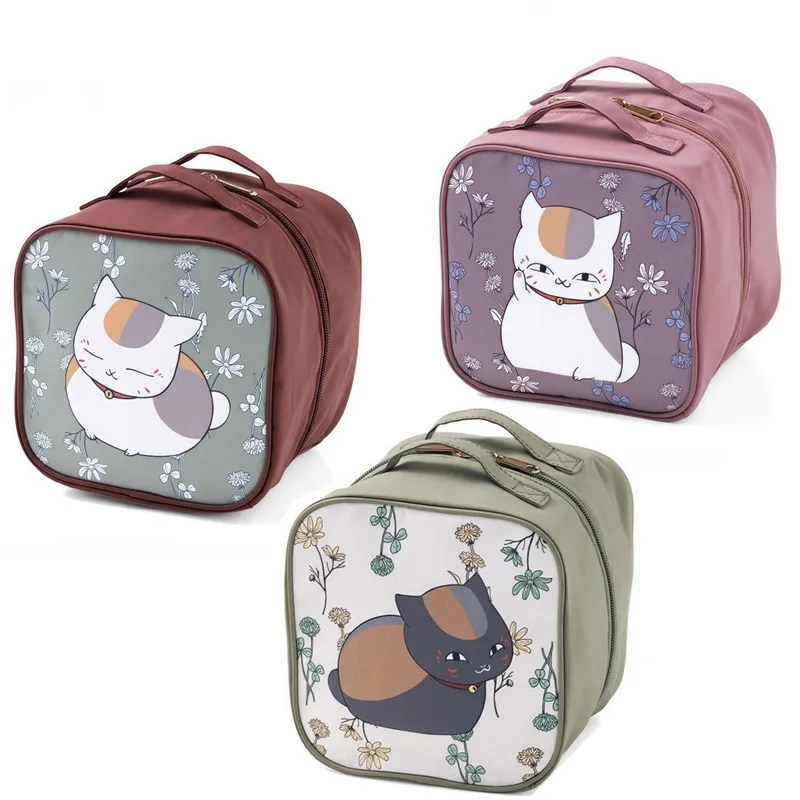 New Cute Anime Natsume's Book of Friends Nyanko Sensei Yuujinchou Cat Kids Travel Make up Bags Cosmetic Case For Women