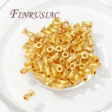 18K Gold Plated Brass Tube Beads For Bracelets,Spacer Beads For Jewelry Making,DIY Accessories,Separators For Bead