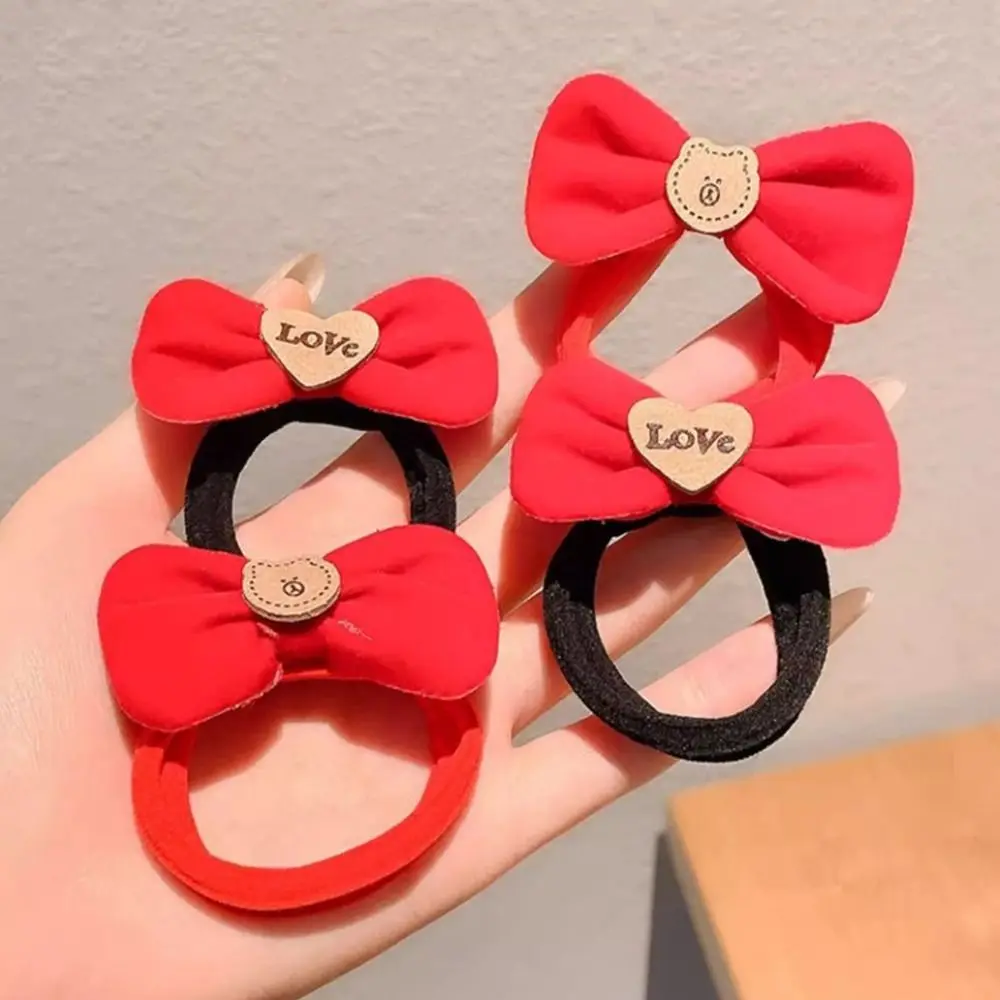 

Hair Tie Red Bow Scrunchies Elastic Hair Band Ponytail Holder New Year Hair Rope Velvet Hair Accessories