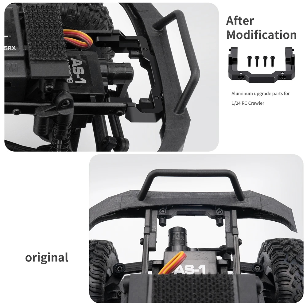 MIBIDAO Alu Frontstoßstangenhalterung, hintere Karosserie-Stützhalterung, Ständer für Axial SCX24 Base Camp 1/24 RC Crawler Car Upgrade-Teile