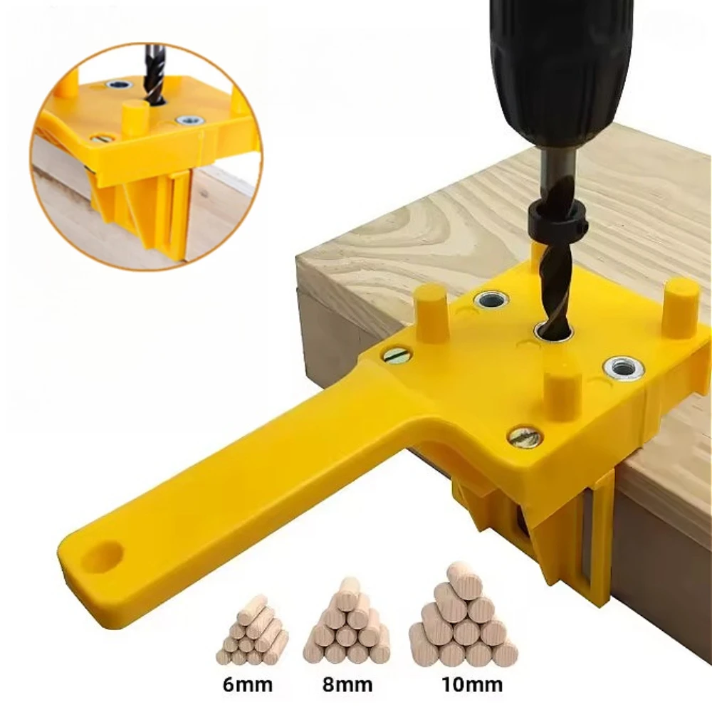 

Деревообрабатывающий дюбель, ручная направляющая для сверла и инструмент для кольцевой пилы, сверло 6/8/10 мм для столярных работ, зажим для локации прямых отверстий