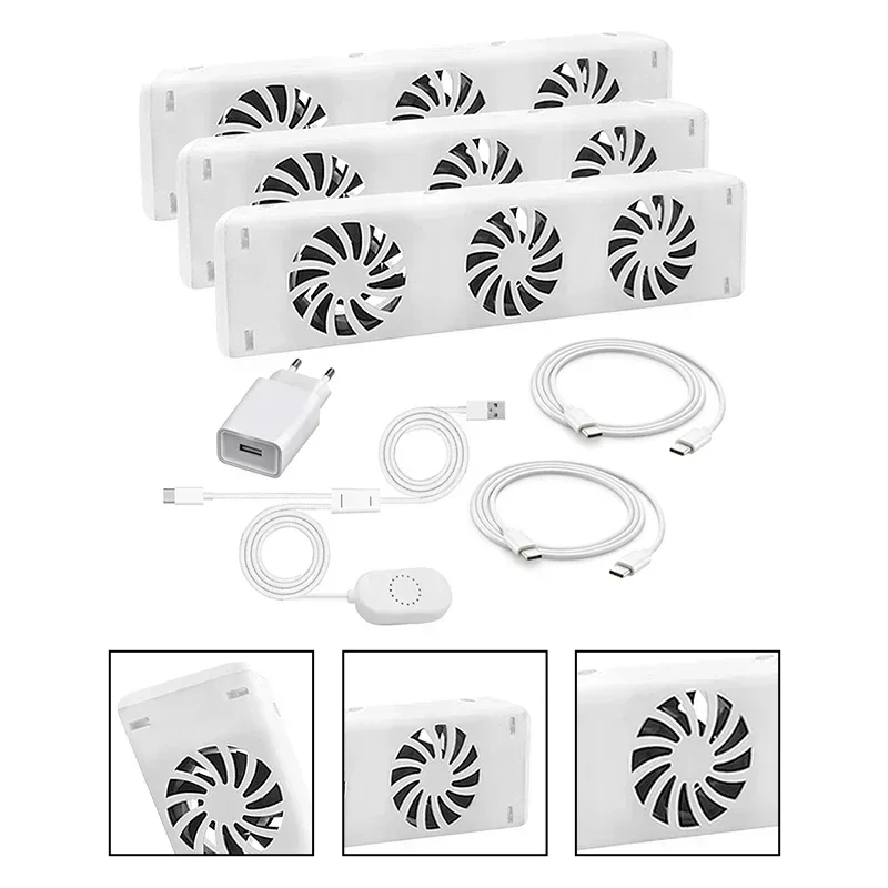 3-Fan Home Radiator Magnetic Smart Cooling Fan Fireplace Fan Smart Radiator Fan Radiator Booster Extension Set For Home