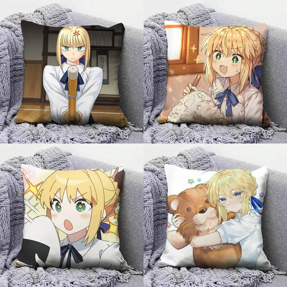 Artoria Pendragon Saber Fate Fgo FSN Home Sofa Cushion Covers and Aecorative Custom Pillow Covers