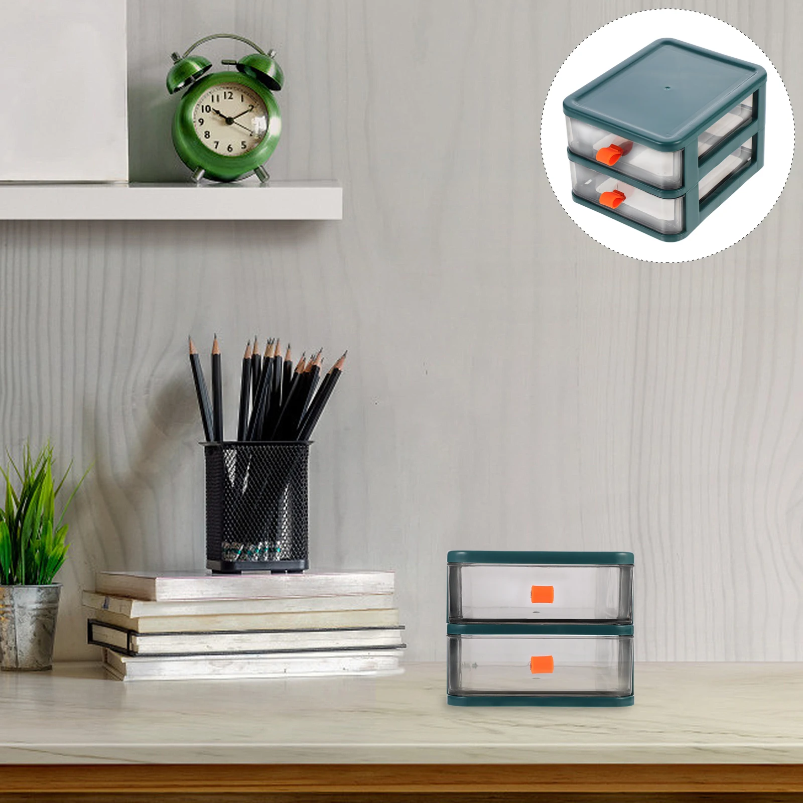 

Multi-Compartment Desktop Storage Box Clear Office Organizer Drawers Large Capacity Space-Saving Lightweight Stationery