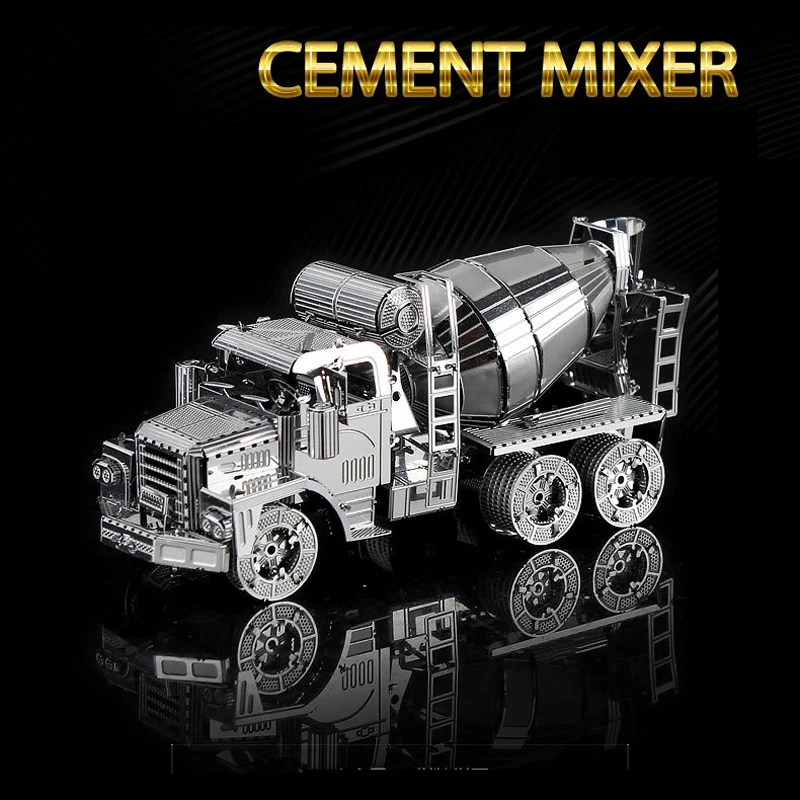 3D Metal Puzzler Engineering vehicle Mixer Truck model KITS Assemble Jigsaw Puzzle Gift Toys For Children