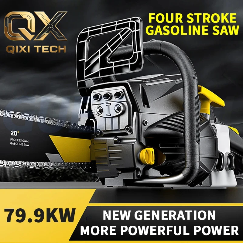 Four Stroke Single Cylinder Chainsaw High-power Logging Saw Low Fuel Consumption Household Handheld Chainsaw Wood Cutter