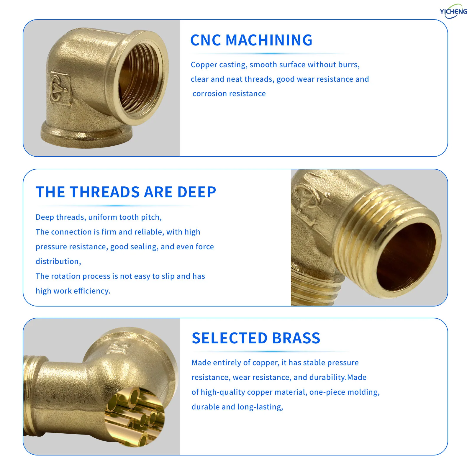 Winkelmetalle Messing Rohrverschraubung Außenrohr Innengewinde Rohradapter (5 Stück)