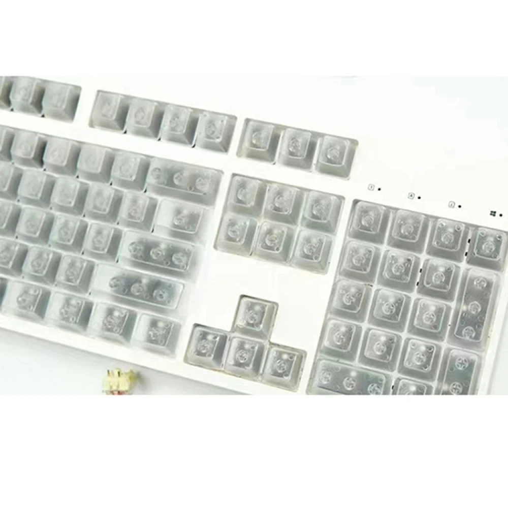 ฝาครอบกุญแจแบบกลไก ABS ไม่มีสลักกุญแจสำหรับคีย์บอร์ดเชิงกลชิ้นส่วนอุปกรณ์เสริมคีย์บอร์ดเพลาแบบโปร่งใส