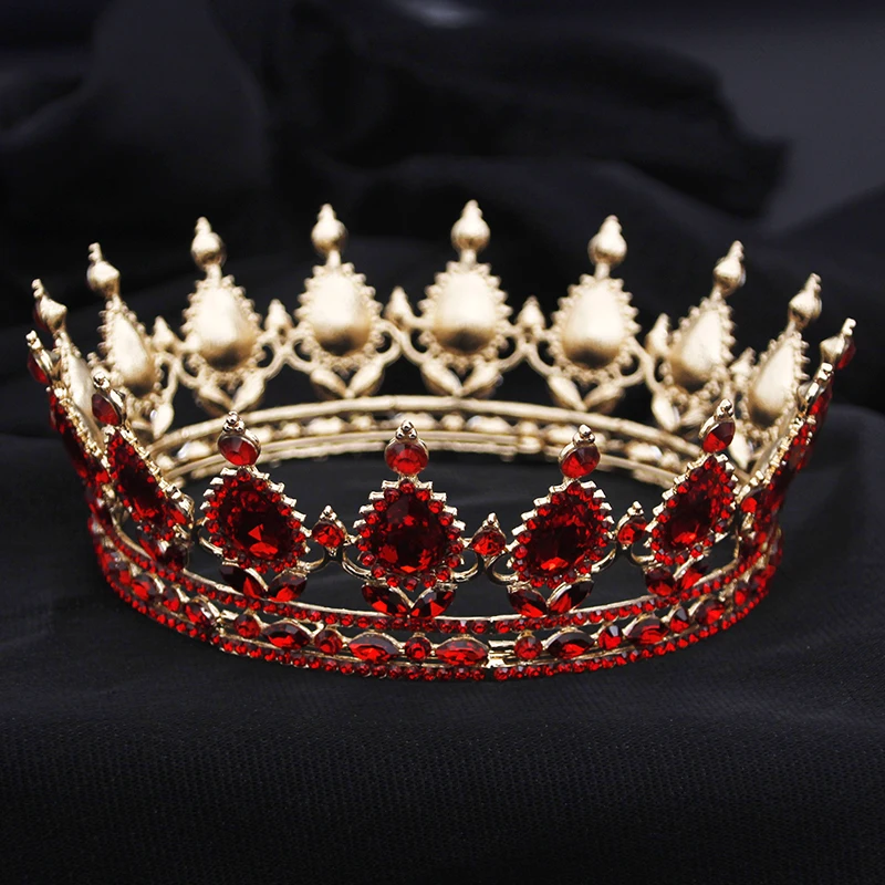 Diademi e corone rotondi in cristallo barocco per gioielli con corona da sposa regina diadema da sposa per accessori da ballo di compleanno da donna