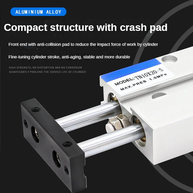 

Double-rod Cylinder Long-stroke Double-shaft Extended Small TN10 Pneumatic Accessory Double-rod Parallel Bar Cylinder