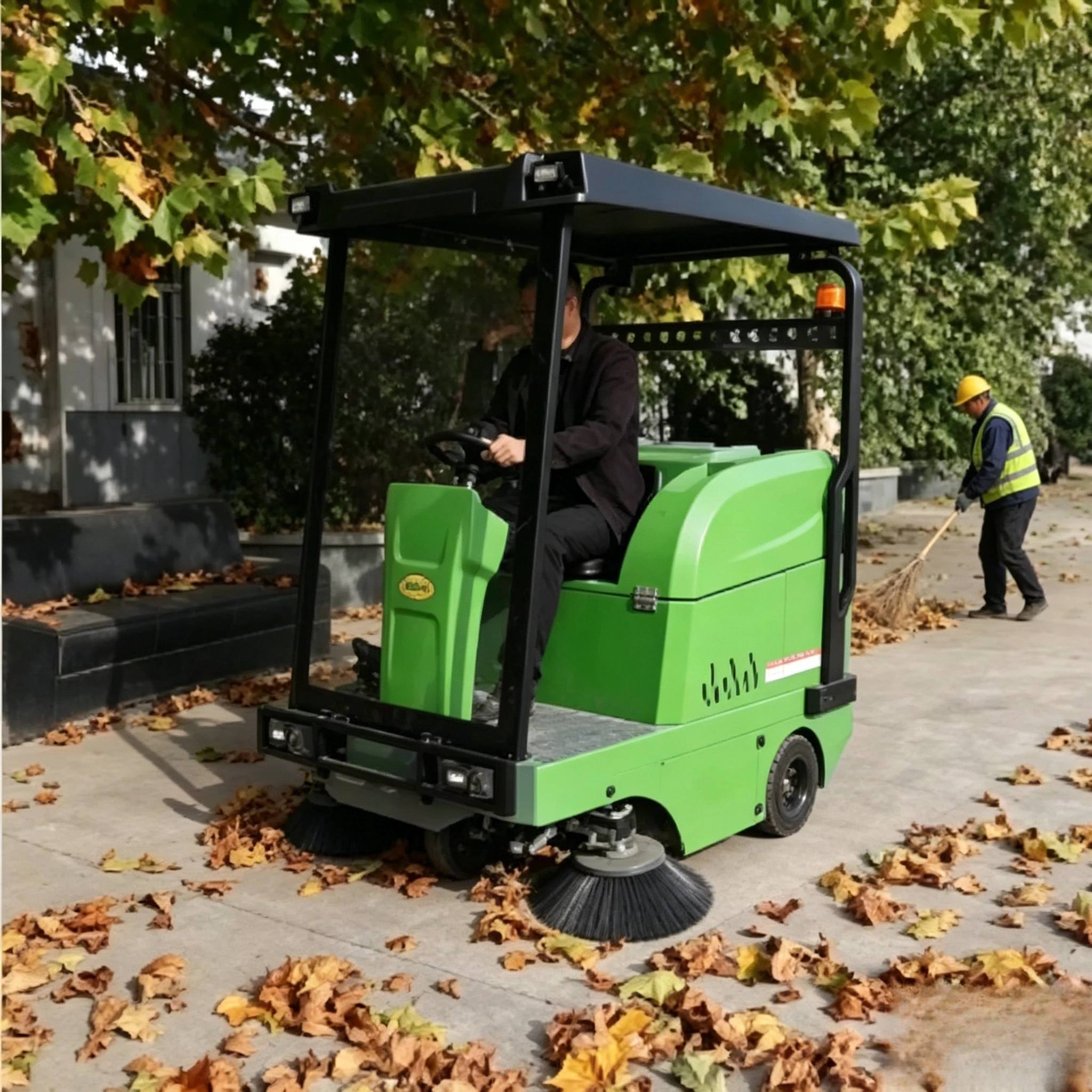 Customzied New Ride-On Electric Self-Propelled Floor Road Sweeper 1700mm Sweeping Width 17000m2/h Efficiency 7500W