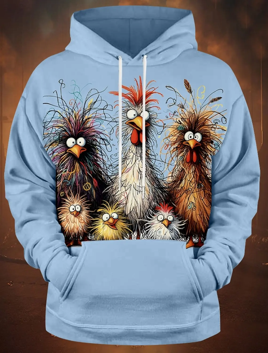 Funny Animal Chicken Print Unisex Hoodies Autumn Fashion Street Men Sweatshirts Casual Loose Men Clothing Tops Hoodies