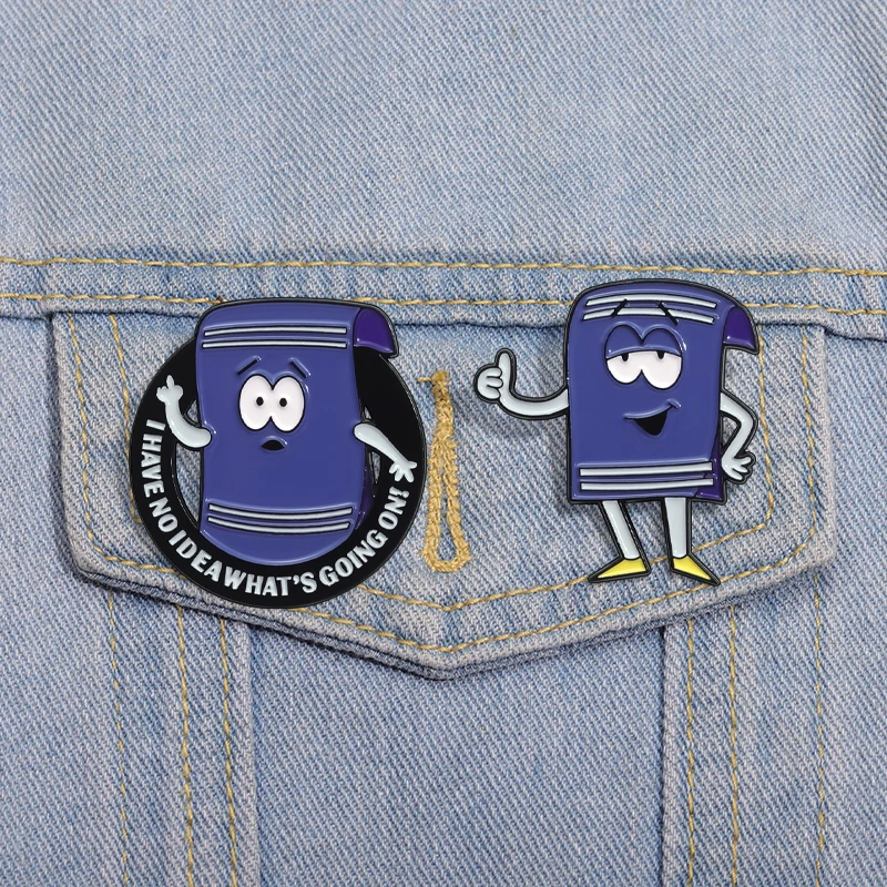 Towel I Have No Idea What\'s Going On Enamel Pin Cute Cartoon Comic Towelie Clothes Brooches Backpack Lapel Badge Gift for Friend