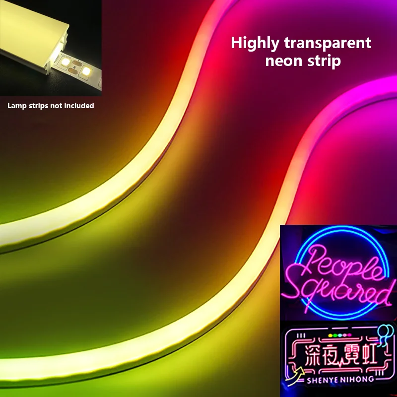 Imagem -05 - Recesso Led Neon Corda Tubo Preto Flexível Difusor de Silicone Canal Decoração Linear Rgb Strip Light ao ar Livre Ws2811 Ws2812b