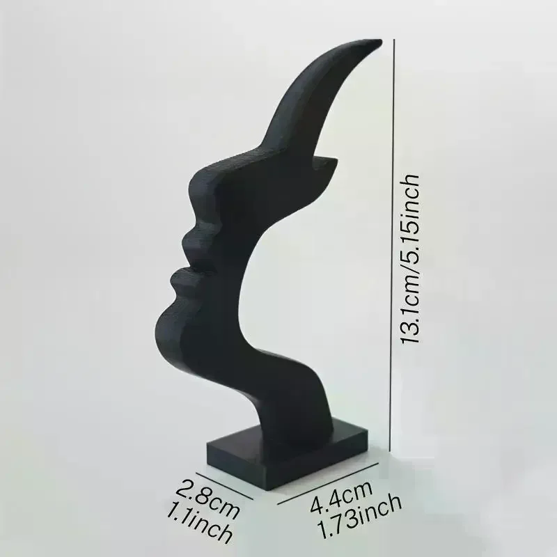 3D Printed Human Face Abstract Eyeglass Stand Minimalist Glasses Holder Desktop Ornament for Birthday Gift Idea