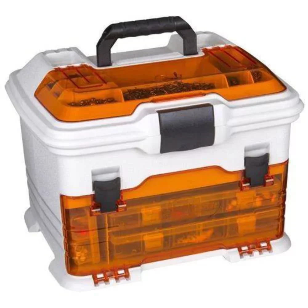 

Flambeau Outdoors T4P Pro Multiloader, Portable Fishing & Tackle Storage Box with Zerust Anti-Corrosion Technology, White/Orange