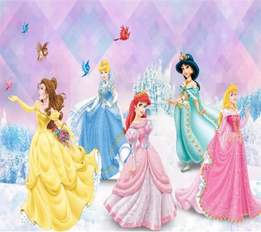 Xuesu custom a variety of princess room theme wallpaper children's room bedroom bedside waterproof background wall cloth