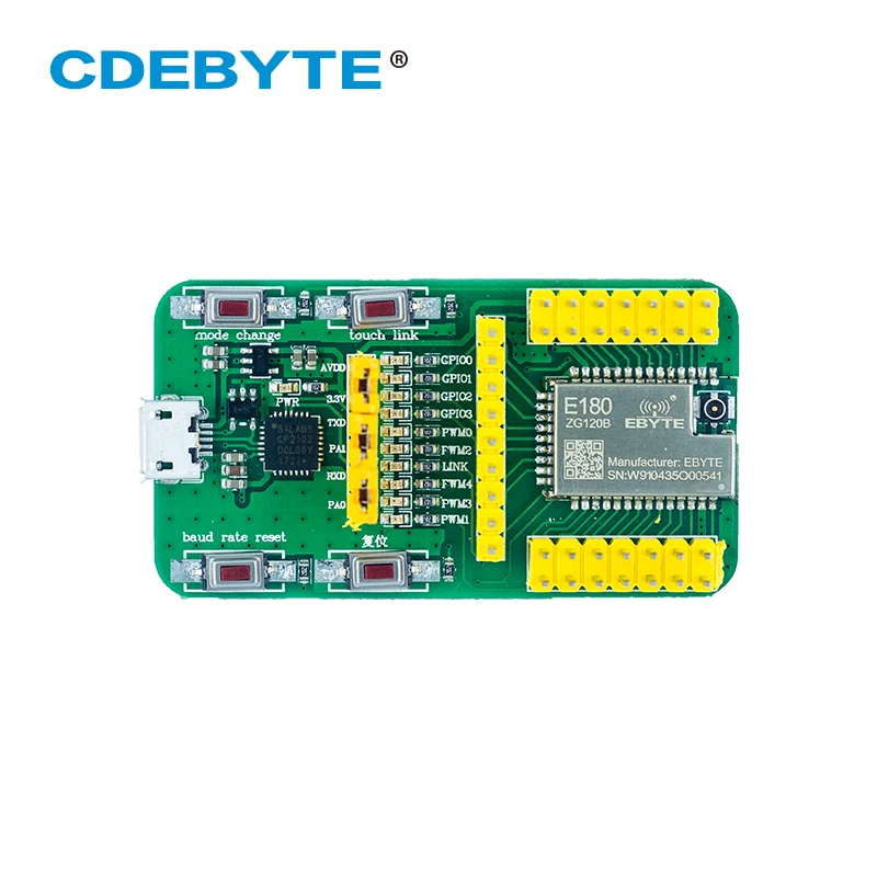 Kit de teste sem fio CDEBYTE Networking, módulo de transmissão transparente, Smart Home, EFR32, ZigBee 3.0, USB 2.4G, E180-ZG120B-TB