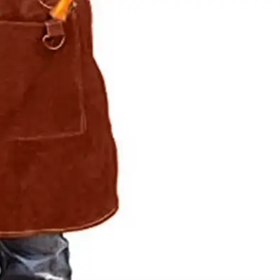 Cowhide Leather Heavy Duty Apron Leather Work Apron Maximum Protection Tool Storage Cross-back System Chest To Knees Coverage