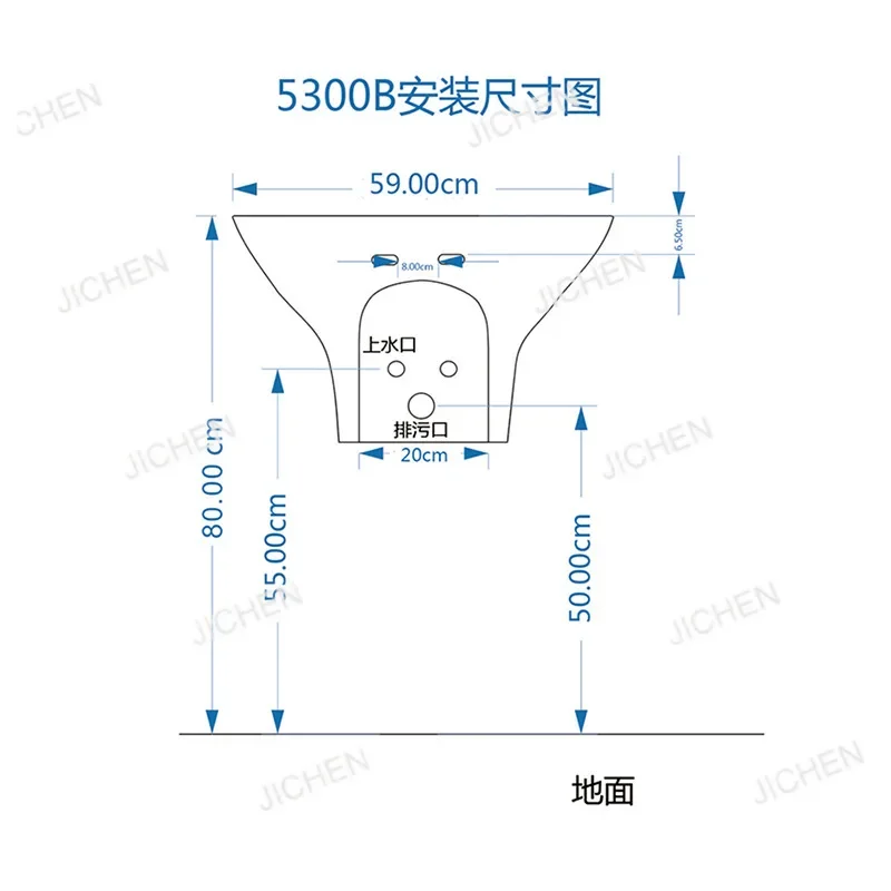 อ่างล้างหน้าแบบแขวนผนัง HG สำหรับอพาร์ทเมนต์ขนาดเล็ก ดีไซน์เรียบง่าย ผลิตจากเซรามิกแบบครบชุด