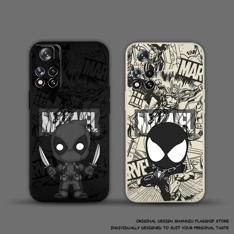 Marvel Deadpool Venom Phone Case For Xiaomi Redmi Note 12 11 11S 11T 10 10S 10T 9 8 Pro Plus Carcasa Funda