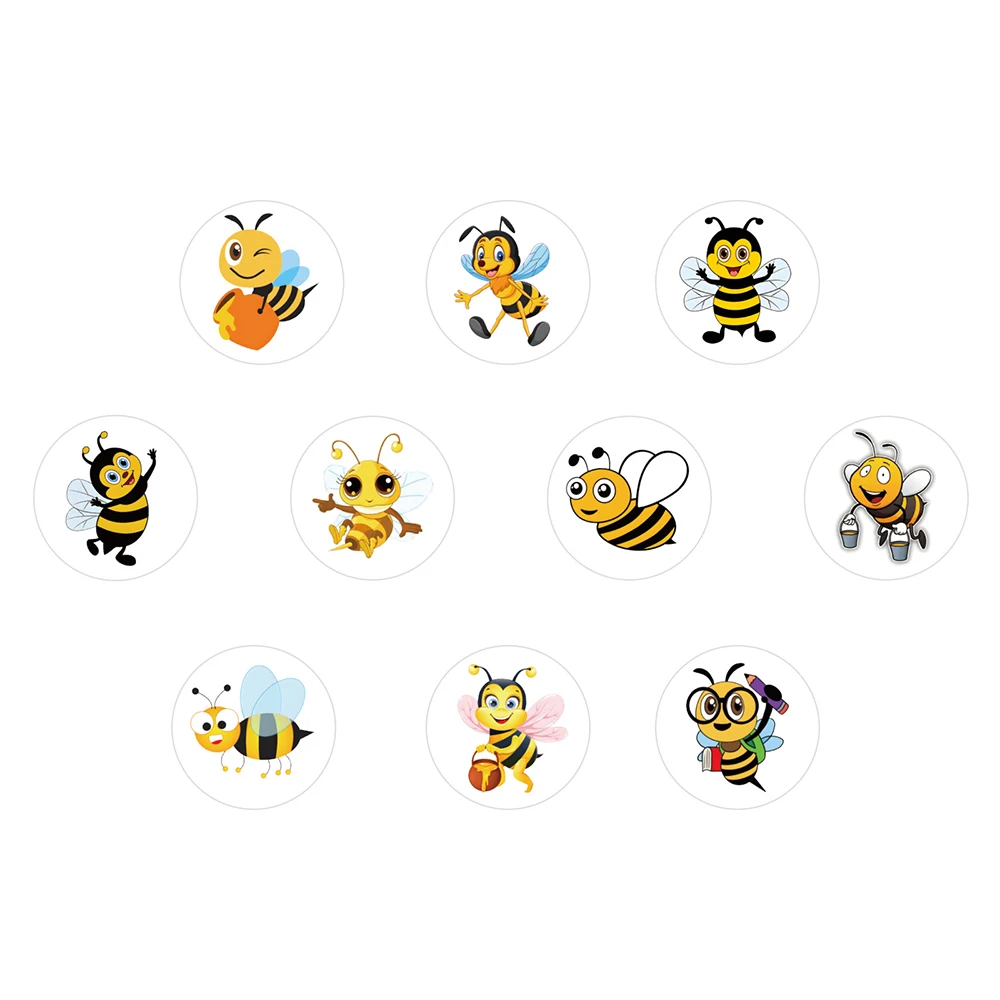 

500pcs Cute Bee Cartoon Reward Stickers Kawaii Animal Sealing Sticker Roll DIY Laptop Phone Suitcase Decoration Sticker Kid Toy