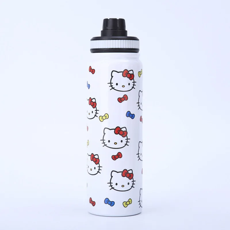 Miniso Sus304 800Ml 1000Ml Fitness Thermal Cup Kawaii Hello Kitty Cartoon Anti-Fall Outdoor Riding Sports Water Cup Space Kettle