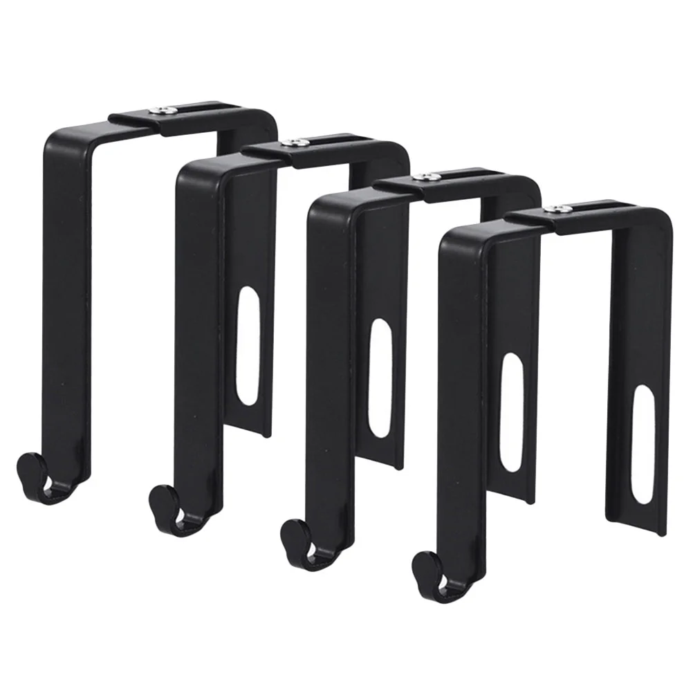 

4 Pcs Coat Hangers Door Storage Hooks Adjustable Cubicle Hanging Holder For Clothes On Small Back Black Rack Office