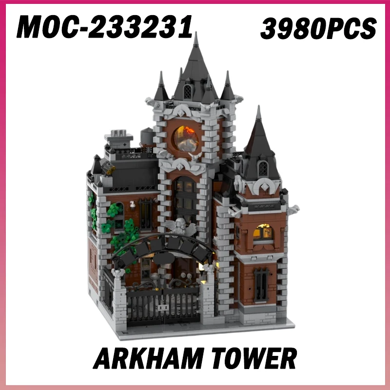

3980 шт. MOC-233231 Arkham Tower City Street View модель строительные блоки набор кирпичей архитектура украшение рабочего стола детские игрушки