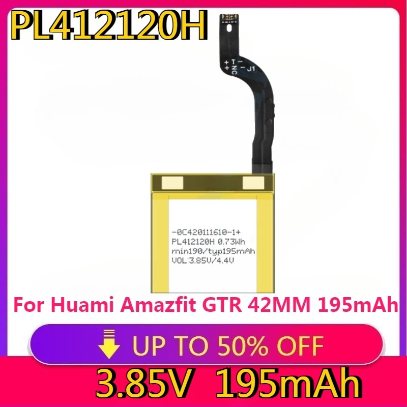

New High Quality Replaceable for Huami Amazfit GTR 42MM 195mAh PL412120H Battery Replacement Smart Watch Battery