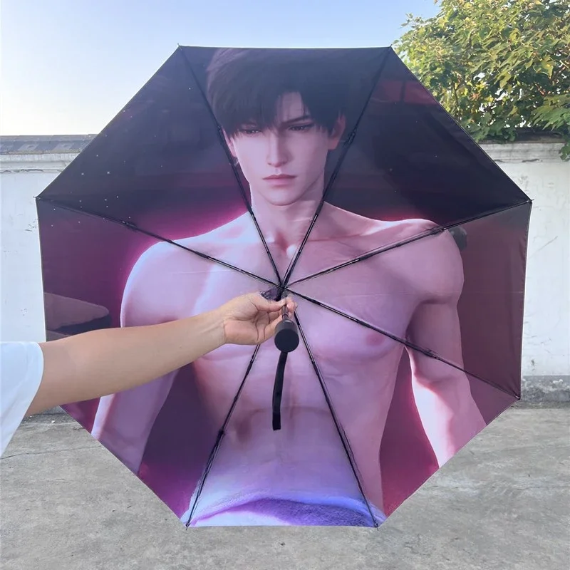 

Anime Love and Deepspace Zayne Cosplay Umbrella Abdominal Muscle Automatic Vinyl En-toutcas Brolly Game Accessories Xmas Gift