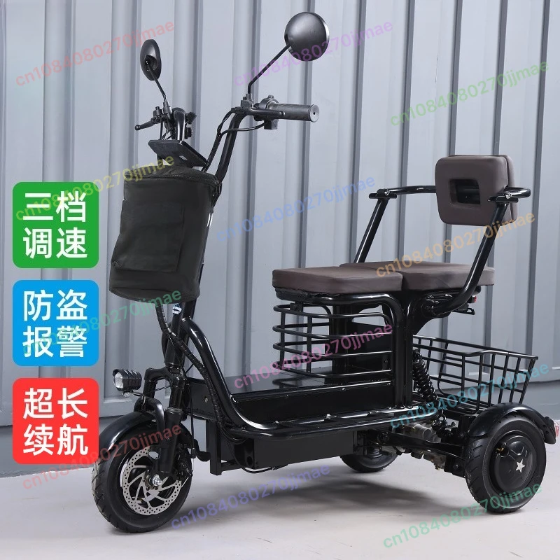 

Adult Electric Tricycle 2 People Powerful 800W 48V 10 Inch 3 Wheel Electric Scooter For Seniors with Removable Lithium Battery