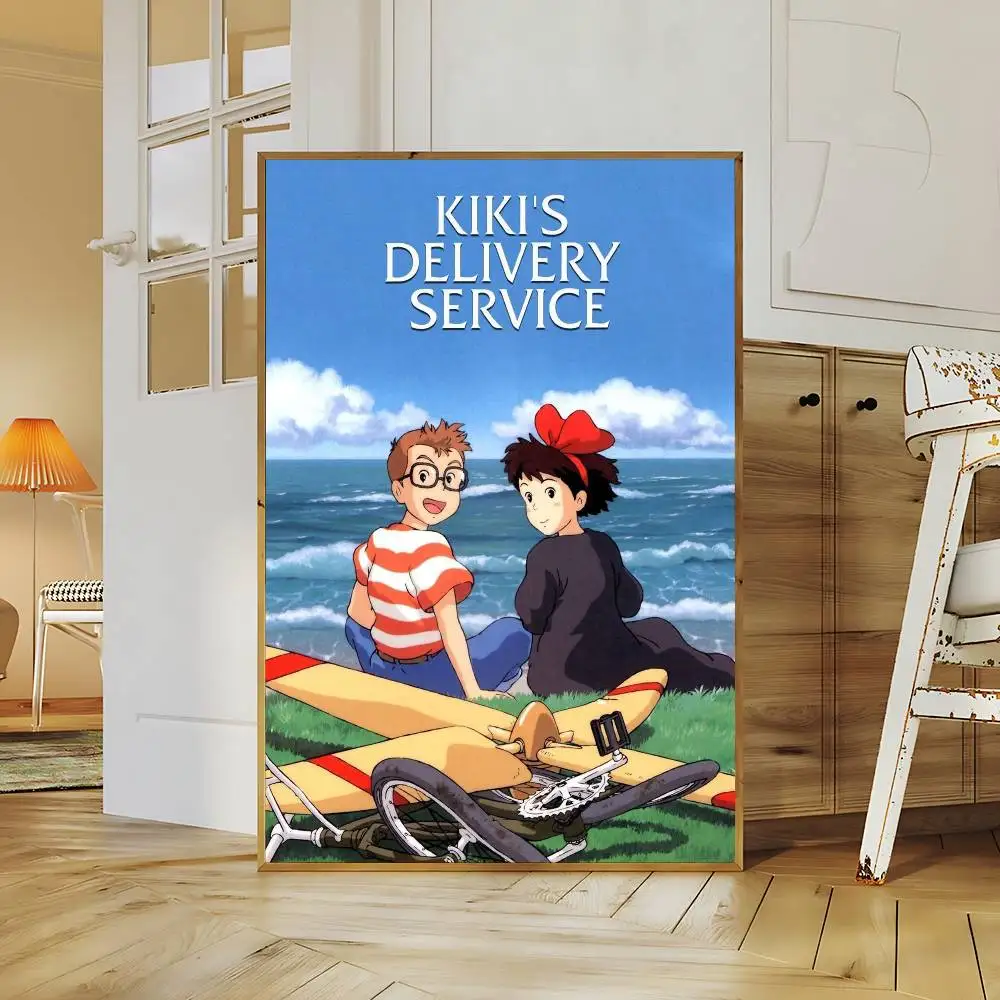 Cartoon Movie K-Kikis D-Delivery Service Vintage Posters Sticky Retro Kraft Paper Sticker DIY Room Bar Cafe Kawaii Room Decor