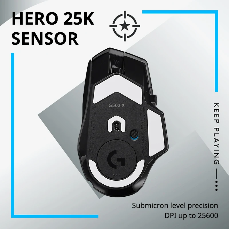 Logitech G502 X LIGHTSPEED Wireless Gaming Mouse, HERO 25K, 25600 DPI, 13 Programmable Buttons, Esports Version view 4