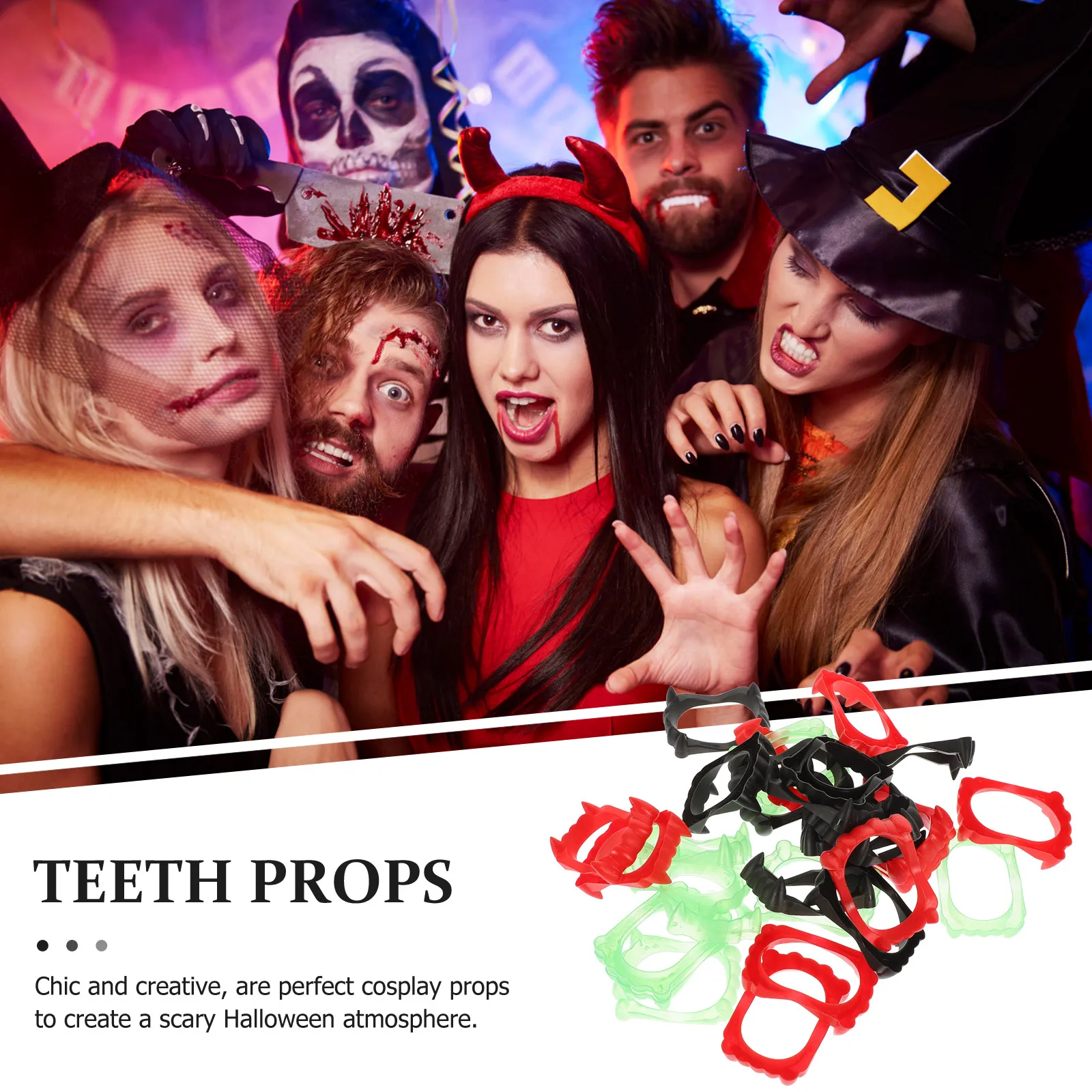 

Artificial Teeth Dentures Decoration Hip Hop Halloween Cosplay Costume Prop Fake
