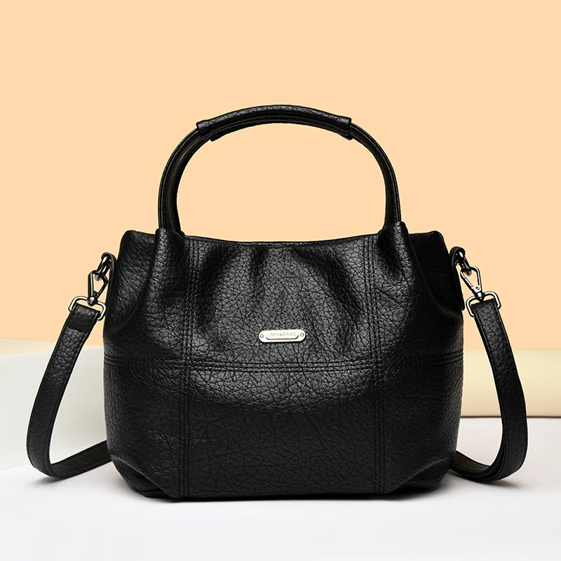 

2025 New Genuine Leather Subtle Vintage Underarm Bag for Women, Compact Top Handle Shoulder Crossbody, Chic & Portable​