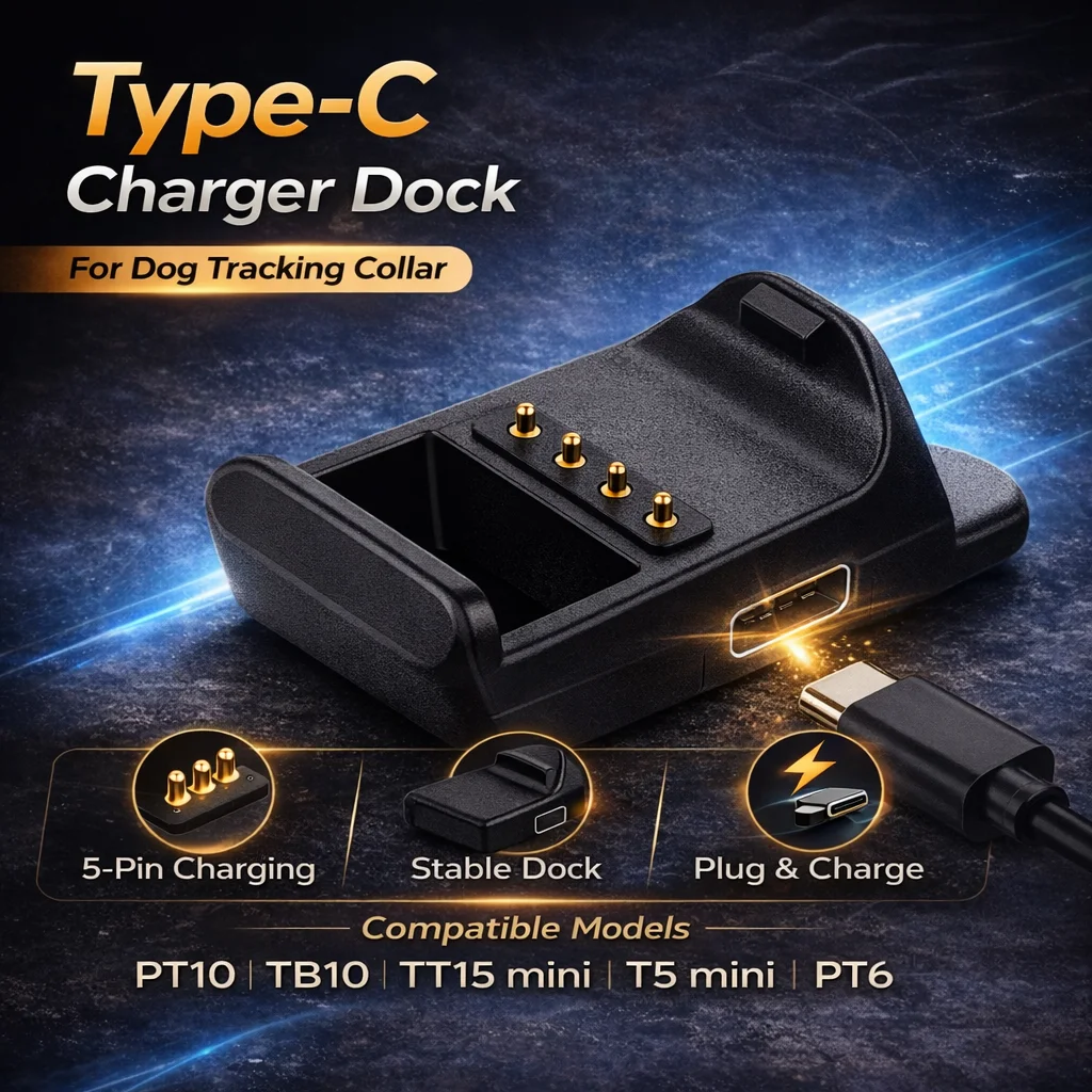 

Зарядная док-станция Type-C для ошейников Garmin для отслеживания домашних животных PT10, TB10, TT15, Mini T5, Mini PT6, зарядный адаптер, 5-контактная зарядная база