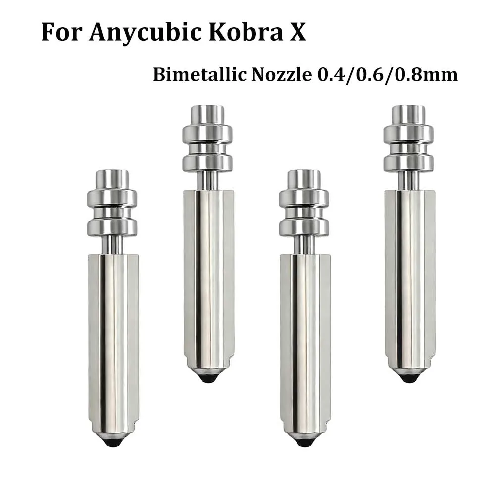 

For Anycubic Kobra X 0.6/0.8/0.4mm Heatbreak KX One-Piece Hotend Bimetal Nozzles Resist 300°C Hotend 3D Printer Accessories
