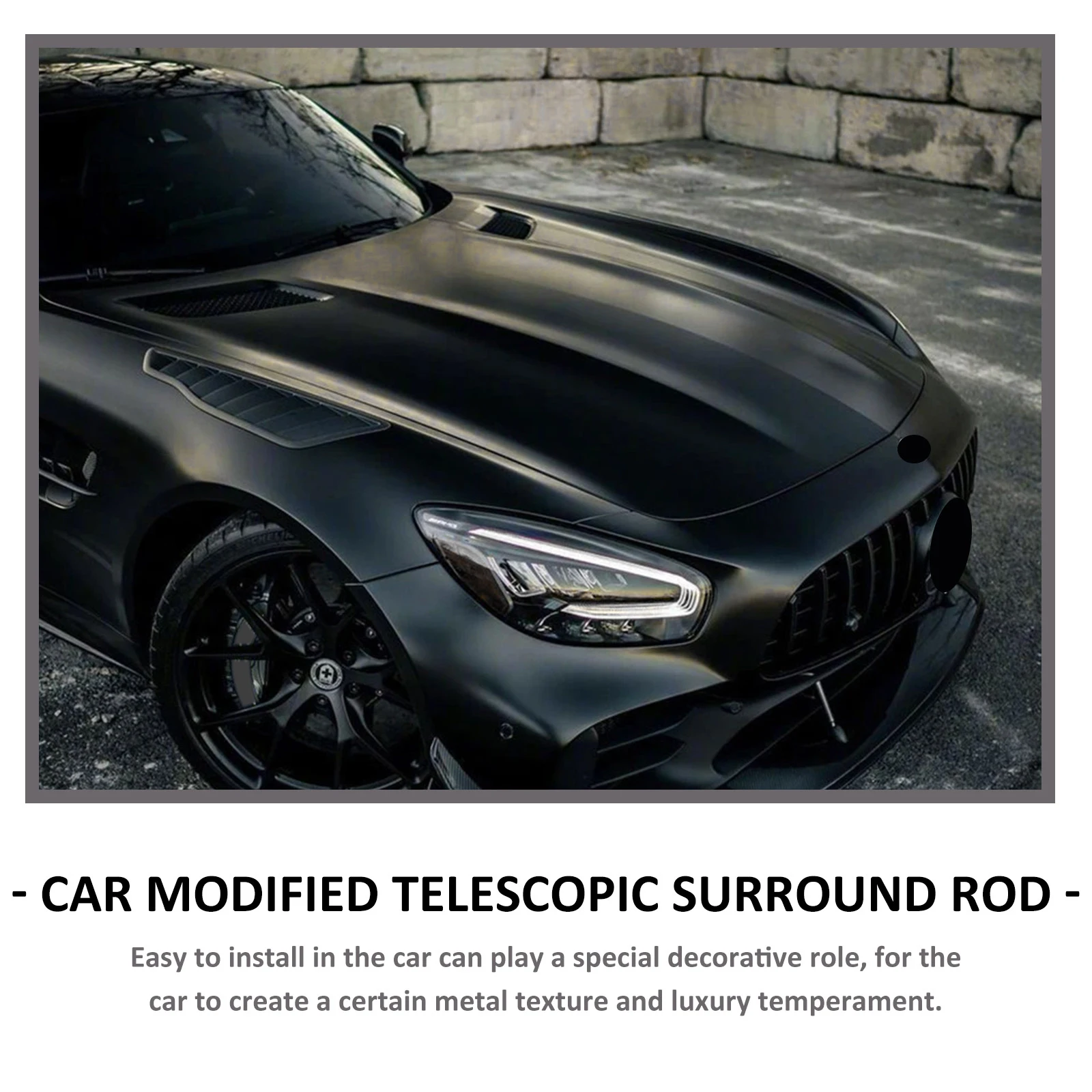 

2pcs Front Bumper Lip Strut Bar Adjustable Splitter Rod Car Decorative Metal Bumper Protector Durable Aluminum Alloy Easy
