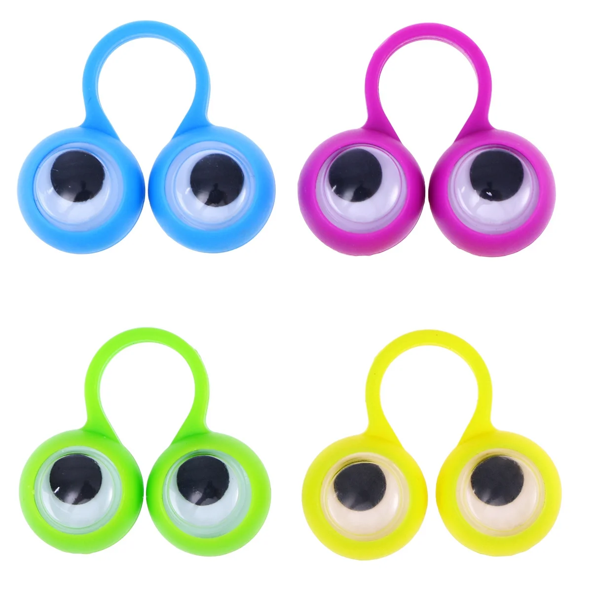 20 pçs mão dedo grandes olhos fantoches multicolorido superfície lisa para contar histórias ensino rpg festa presente educacional