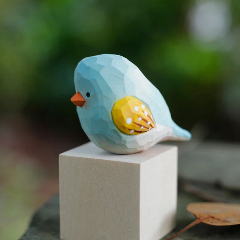 Hand Carved Wooden Bird Statues Home Decoration Statues Gifts For Bird Lovers