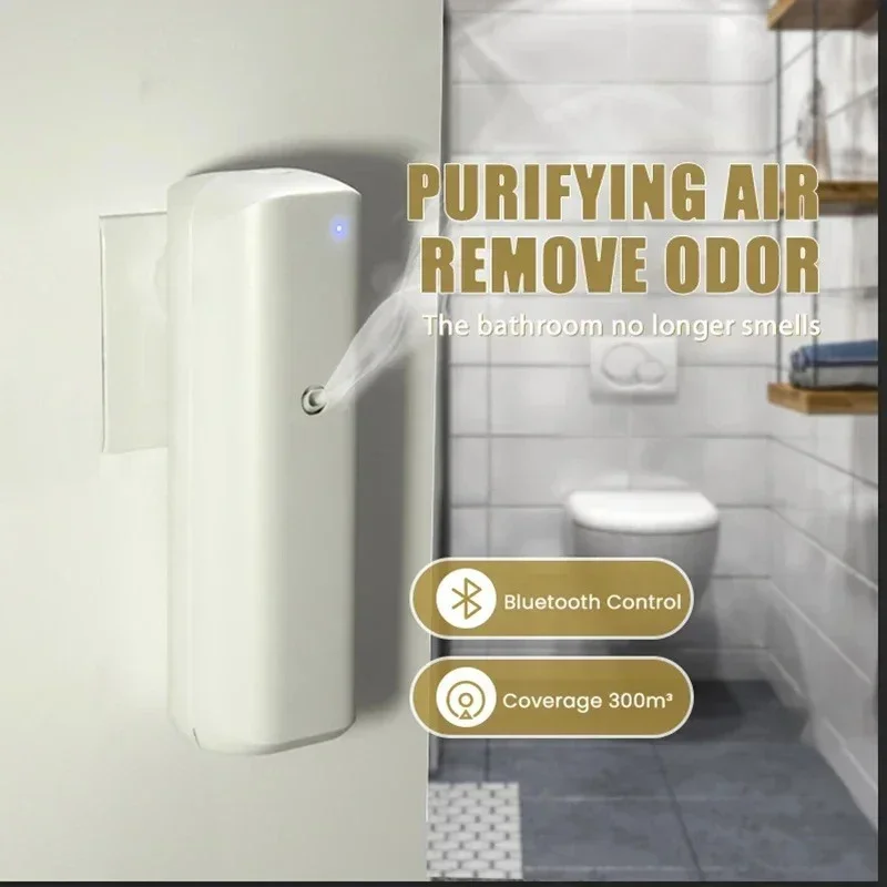 Wall Mounted Waterless Scent Diffuser Bluetooth Control Essential Oil Nebulizer Air Freshener for Home Toilet Hotel Bedroom view 3