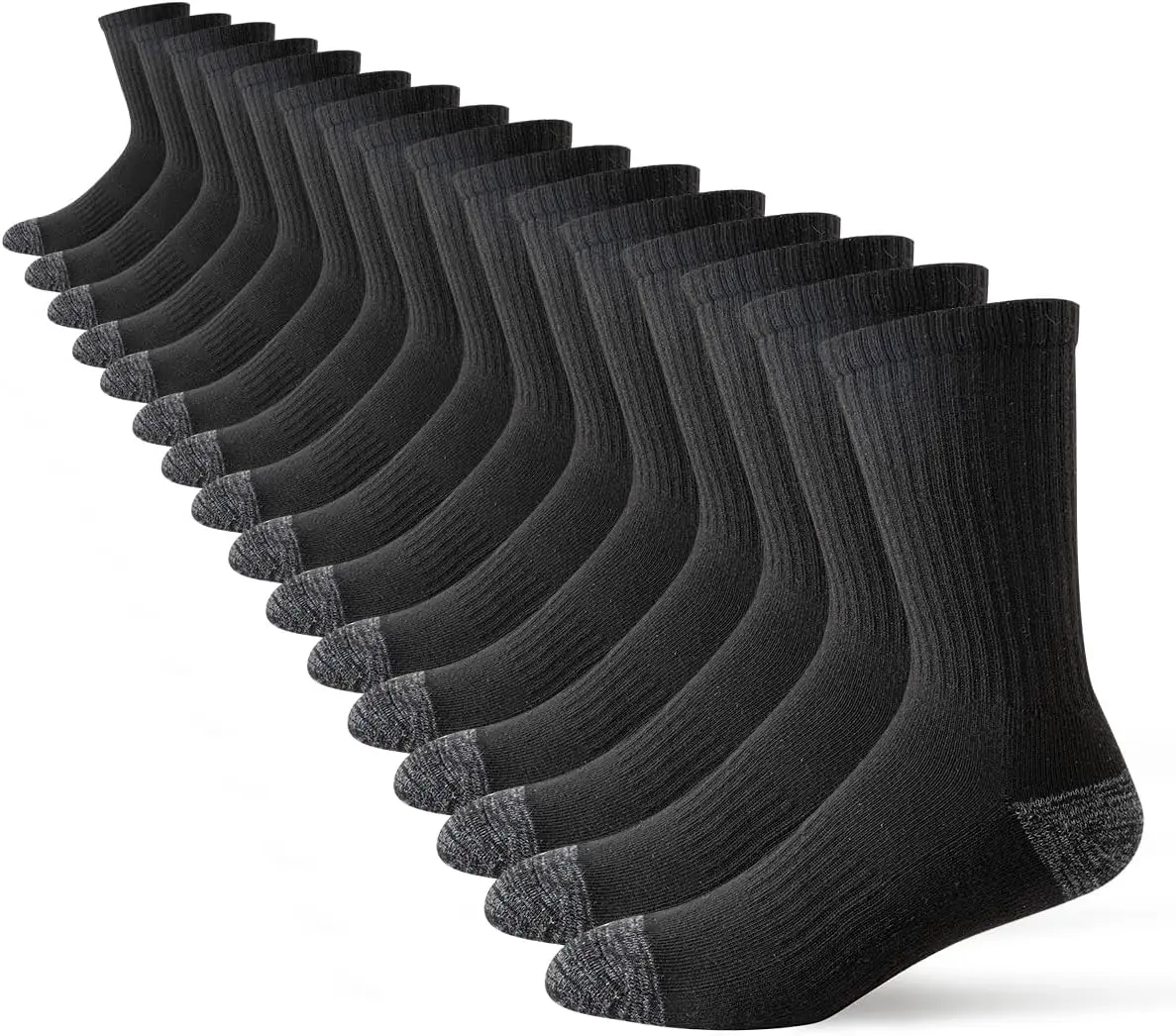 

8 Pairs Men's Cushion Crew Socks for Work, Athletic Running, Casual Wear - Breathable & Comfortable, Size 10-13