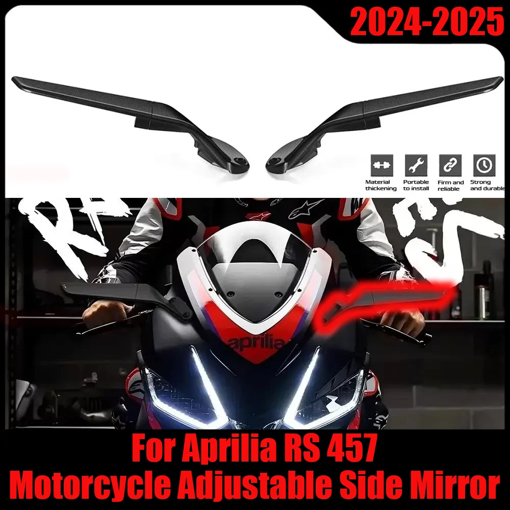 

For Aprilia RS 457 Motorcycle Stealth Mirrors RS457 2024-2025 CNC Adjustable Side Mirror for APRILIA 457RS 457 RS Fixed Wing