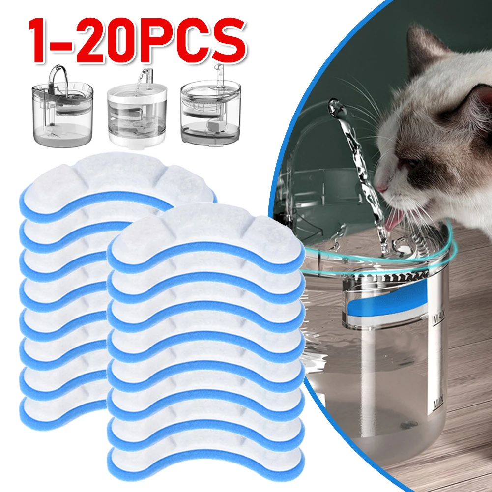 1-20pcs Cat Water Fountain Filters for WF050/WF060 Replacement Activated Carbon Filter for Pet Auto Drinking Feeder Accessories