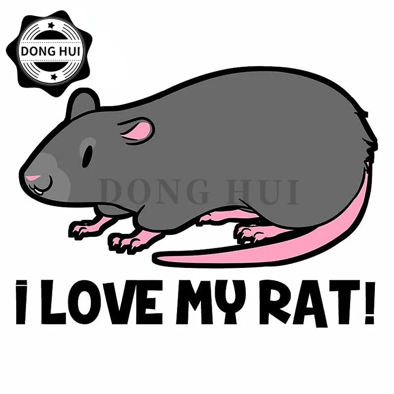 I Love My Rat Car Sticker, милый хомяк JDM, модифицированный автомобиль, мотоцикл, скейтборд, шлем, ноутбук, кружка, наклейка для кемпера