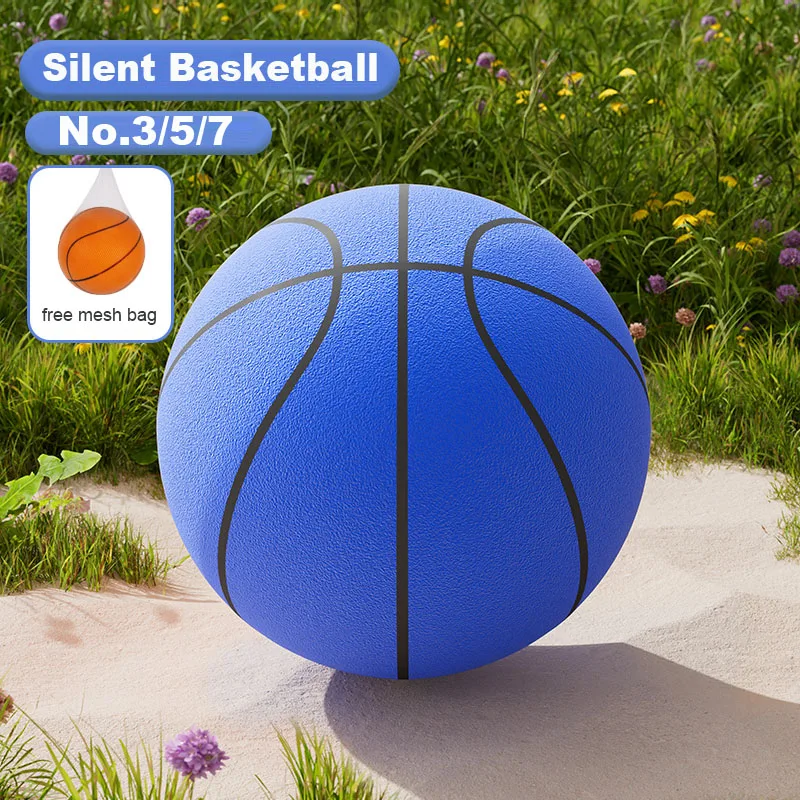 24cm Size 7 Silent Basketball Bouncing High Mute Ball Basketball Sports Game Kids Birthday Christmas Gift