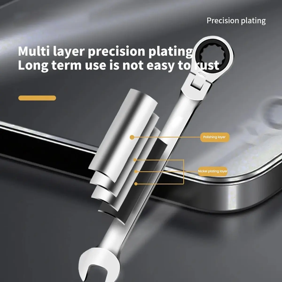 

Набор гаечных ключей с трещоткой (72 зубца), гибкой головкой, зеркальной полировкой, 10 мм, для авторемонта и домашнего использования, 4 шт.